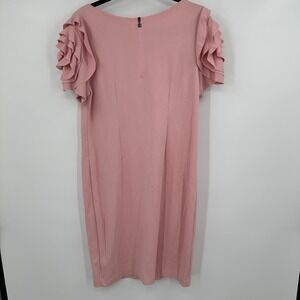Pietro Brunelli Maternity Dress Women Large Pink Back Zip Rose Sleeve Round Neck